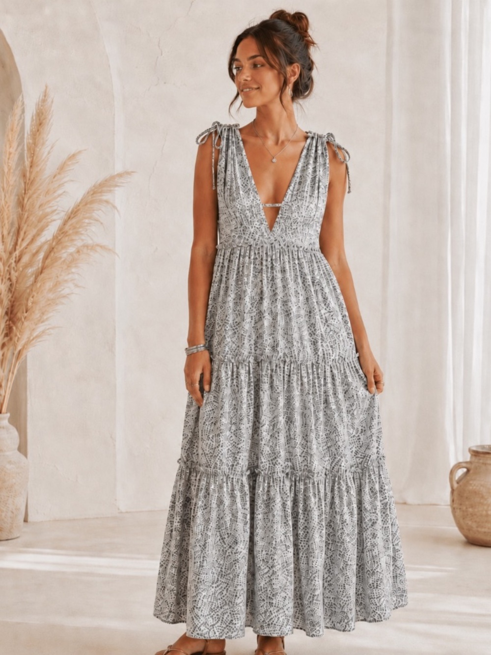 Lulu's floral Printed Maxi Dress